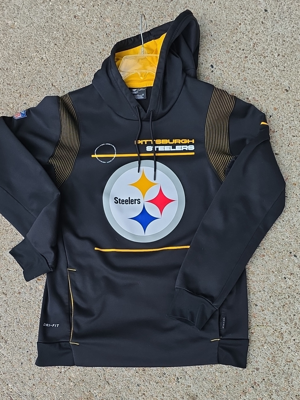 Nike NFL Pittsburgh Steelers Sideline Logo Performance Hoodie Size Small